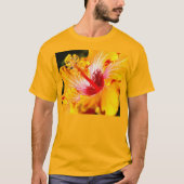 Oranje Hibiscus Side Uitzicht Unisex T-shirt (Voorkant)