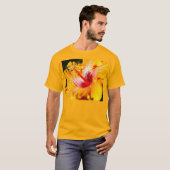 Oranje Hibiscus Side Uitzicht Unisex T-shirt (Voorkant volledig)