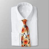 Oranje hibiscus stropdas (Gebonden)