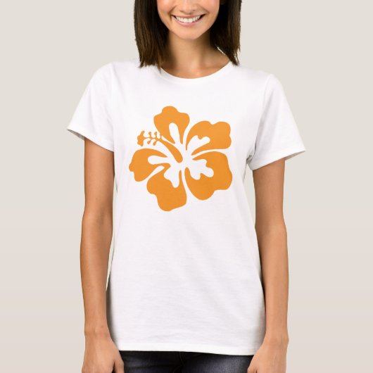 Oranje Hibiscus T-shirt (Voorkant)
