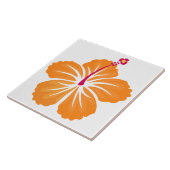 Oranje Hibiscus Tegeltje (Zijkant)