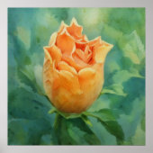 Oranje Hibiscus Tropical Flower Floral Art Poster (Voorkant)