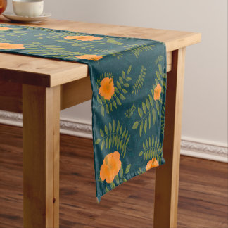 Oranje Hibiscus Tropical Table Runner Korte Tafelloper