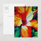 Oranje Hibiscus tropische bloem waterverf kunst Briefkaart (Voorkant / Achterkant)