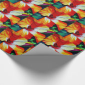 Oranje Hibiscus tropische bloem waterverf kunst Cadeaupapier (Hoek)