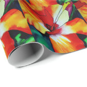 Oranje Hibiscus tropische bloem waterverf kunst Cadeaupapier (Rol Hoek)