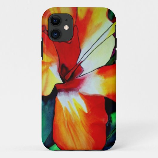 Oranje Hibiscus tropische bloem waterverf kunst Case-Mate iPhone Case (Achterkant)