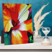 Oranje Hibiscus tropische bloem waterverf kunst Fotoplaat (Zijkant)