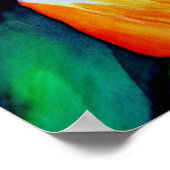 Oranje Hibiscus Tropische waterverf Poster (Hoek)