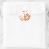oranje hibiscus trouwstickers ronde sticker (Tas)