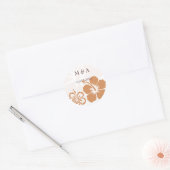 oranje hibiscus trouwstickers ronde sticker (Envelop)