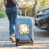 Oranje Hibiscus Visitekaartje Vinyl Car Sticker (Koffer Insitu)