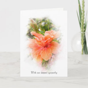 oranje hibiscus voor rouwbeklag kaart