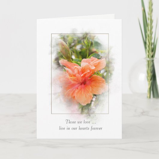 oranje hibiscus voor sympathie kaart (Voorkant)