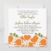 Oranje hibiscus Wedding-uitvindingen Kaart (Voorkant)