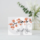 Oranje Hibiscus wervelt tropische bruiloft dank u Briefkaart (Staand voorkant)