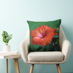 Oranje Hibiscus Worpkussen Kussen