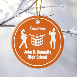 Oranje High School Marching Band Custom Christmas Keramisch Ornament