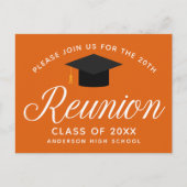 Oranje High School Reunion Custom Party Briefkaart (Voorkant)