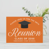 Oranje High School Reunion Custom Party Kaart (Staand voorkant)
