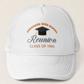 Oranje High School Reunion Party Custom Alumni Trucker Pet (Voorkant)