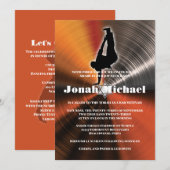 Oranje Hip-Hop Dans Bar Mitzvah Uitnodiging (Voorkant / Achterkant)