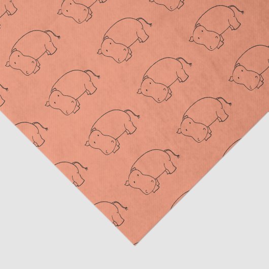 oranje hippo-tissuepapier tissuepapier (Detail)