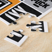 Oranje Hockey Elements Stick Puck Player Legpuzzel (Zijkant)