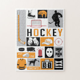 Oranje Hockey Elements Stick Puck Player Legpuzzel