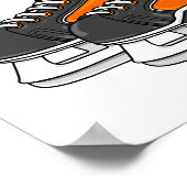 Oranje Hockey-Schaatsen Poster (Hoek)