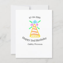 Oranje hoed 2e verjaardag kinderen retro bloem hel