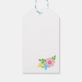 Oranje Hoefijzer Roze NAAM Bloemen Paardenstal Cadeaulabel (Achterkant)