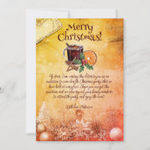 Oranje Holly Berry Cinnamon Kerstfeest Kaart (Voorkant)