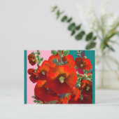 Oranje Hollyhock Garden Gifts Briefkaart (Staand voorkant)