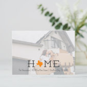 Oranje HOME Texas Moving Announement (Staand voorkant)