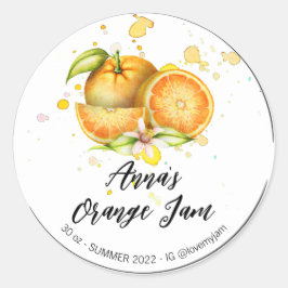 *~* Oranje Homemade Jelly Jam PReserves AP30 Ronde Sticker