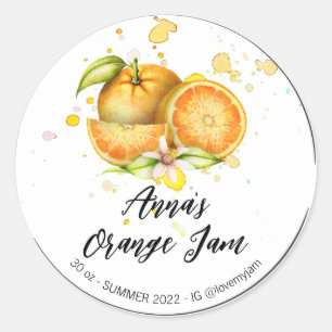 *~* Oranje Homemade Jelly Jam PReserves AP30 Ronde Sticker