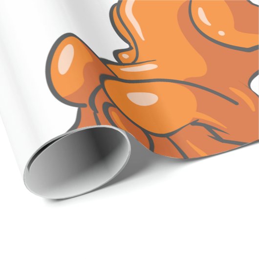 Oranje hond cadeaupapier (Rol Hoek)