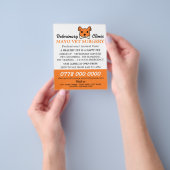 Oranje hond, dierenarts, veterinaire dienst flyer (Hand)