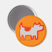 'oranje hond' digitale schildermagneet magneet (Voorkant / Achterkant)