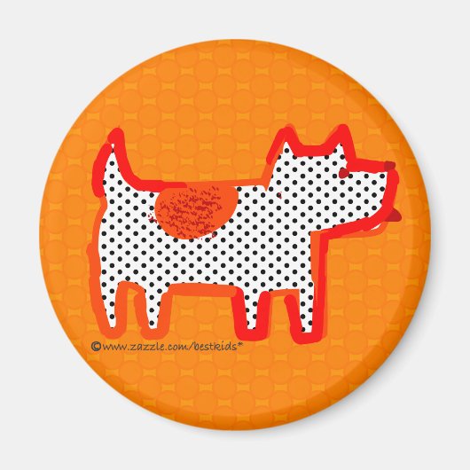 'oranje hond' digitale schildermagneet magneet (Voorkant)