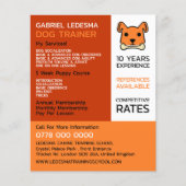 Oranje hond, Dog Trainer Adverteren Flyer (Voorkant)