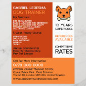 Oranje hond, Dog Trainer Adverteren Flyer (Voorkant)