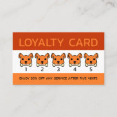 Oranje hond, hondentrainer bedrijf klantenkaartje (Voorkant)