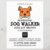 Oranje hond met bot, Dog Walker Adverteren Flyer (Voorkant)