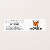 Oranje hond met bot, Dog Walker Gedetailleerd Visitekaartje (Buitenkant ongevouwen)