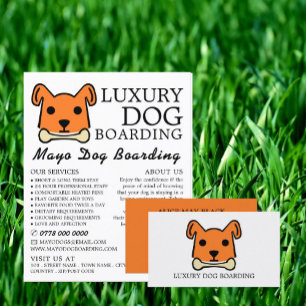 Oranje hond met bot, hond aan boord, Adverteren Flyer