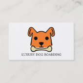 Oranje hond met bot, hond aan boord visitekaartje (Voorkant)