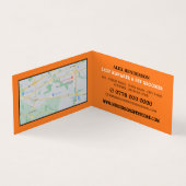 Oranje hond met bot, huisdierwinkel en grootmoeder visitekaartje (Binnen)