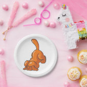 Oranje hond papieren bordje (Feest)